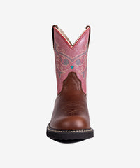 Women‘s Sunset Bloom Leather & Pink Suede Embroidered Boots