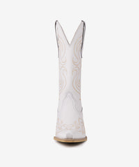 Women’s Ivory Bloom Embroidered Full-Grain Leather Boots