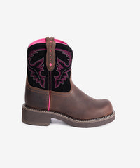 Women’s Velvet Night Western Fat Baby Boots with Embroidered