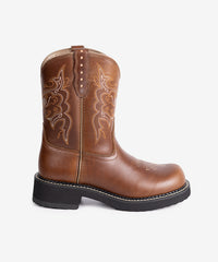 Women‘s Fat Baby Western Boots with Embroidery in Premium Leather