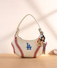 Mini Baseball Keychain with Wooden Bat