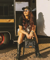 Wrangler Tooled Fringe Crossbody Bag