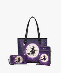 Montana West Halloween Gothic Tote Bag for Women – Skull Rose, Witch Moon & Pumpkin Floral Shoulder Purse(Preorder)