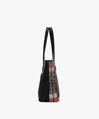 Montana West Halloween Gothic Tote Bag for Women – Skull Rose, Witch Moon & Pumpkin Floral Shoulder Purse(Preorder)