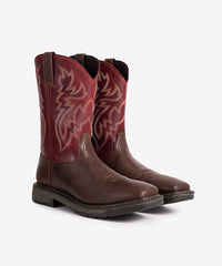 Men’s Wild Scarlet Bold Leather & Embroidered Shaft Western Boots