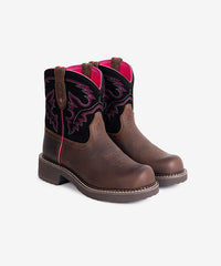 Women’s Velvet Night Western Fat Baby Boots with Embroidered
