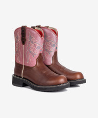 Women‘s Sunset Bloom Leather & Pink Suede Embroidered Boots