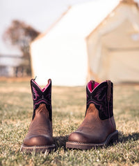 Women’s Velvet Night Western Fat Baby Boots with Embroidered