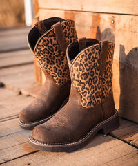 Women‘s Wild Prairie Brown Leather & Leopard Suede Boots