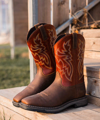 Men’s Wild Scarlet Bold Leather & Embroidered Shaft Western Boots