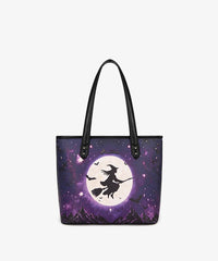 Montana West Halloween Gothic Tote Bag for Women – Skull Rose, Witch Moon & Pumpkin Floral Shoulder Purse(Preorder)