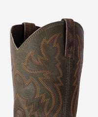 Men’s Vintage Brown Patchwork Embroidered Worker Boots