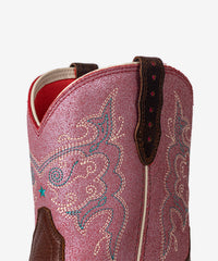 Women‘s Sunset Bloom Leather & Pink Suede Embroidered Boots