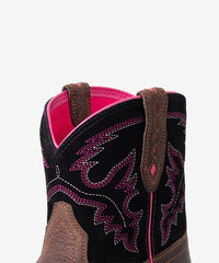 Women’s Velvet Night Western Fat Baby Boots with Embroidered