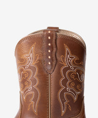Women‘s Fat Baby Western Boots with Embroidery in Premium Leather