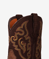 Women’s Brown Suede Embroidered Western Boots