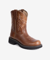 Women‘s Fat Baby Western Boots with Embroidery in Premium Leather