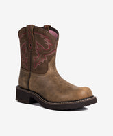 Women’s Rose Dust Genuine Leather Suede Embroidered Boots