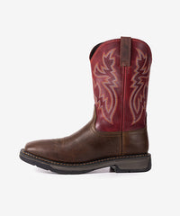 Men’s Wild Scarlet Bold Leather & Embroidered Shaft Western Boots