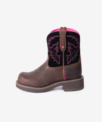 Women’s Velvet Night Western Fat Baby Boots with Embroidered