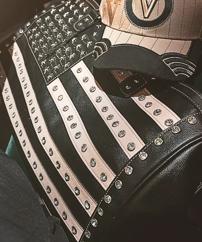 Montana West American Flag Studded Bag | Weekender Travel Duffle Bag in black