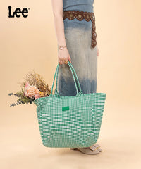 LEE Plaid Cotton Large Tote