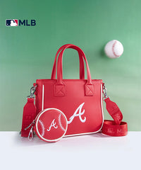 MLB Atlanta Braves Team Tote with Baseball Coin Pouch