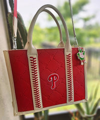 MLB Philadelphia Phillies Leather Stitched Tote Bag