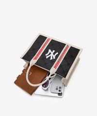 MLB_New_York_Yankees_Leather_Stitched_Crossbody_Bag_Black