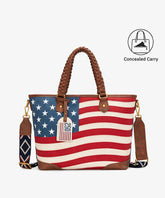 Montana West Vintage American Flag Tote Bag