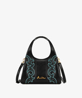 Montana West Embroidered Top Handle Bag in Black