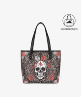 Montana West Skull & Rose Gothic Tote Bag