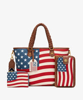 Montana West Vintage American Flag Tote Bag