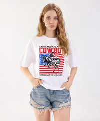 Montana West 250th Anniversary Flag Cowboy & Cowgirl Unisex T-Shirt – Patriotic American Flag Tee