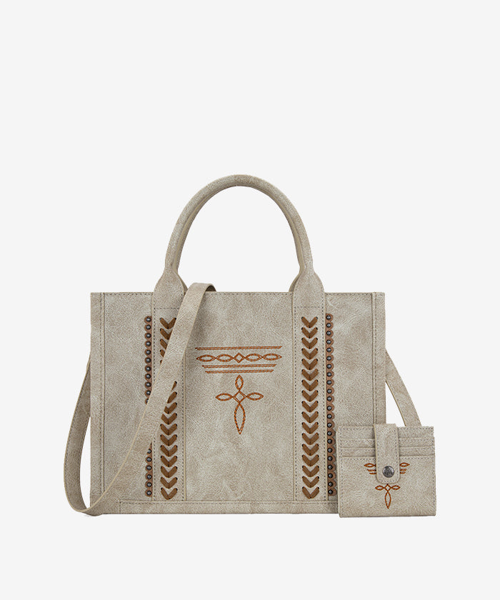 Montana West Whipstitch Tote Bag Set - Montana West World