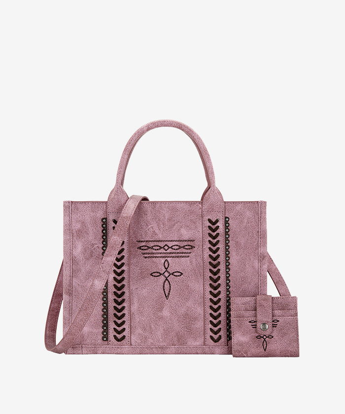 Montana West Whipstitch Tote Bag Set - Montana West World