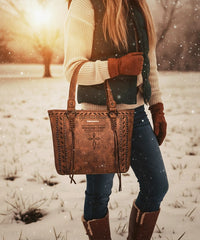 VIP DEAL | Montana West Cross Stitch Concealed Carry Tote Bag - Limited Stock