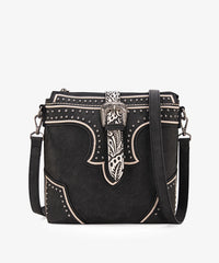 Montana West Buckle Studs Crossbody Bag - Montana West World