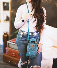 Montana West small crossbody phone purse in Turquoise