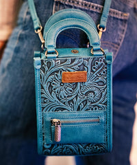 Montana West small crossbody phone purse in Turquoise — vibrant pop color, durable finish