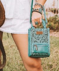Montana West Tooled Mini Crossbody Phone Purse