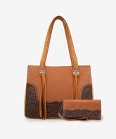 Montana West Tooled Concealed Carry Tote Set