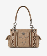 Montana West Diamond Cross-Stitch Concealed Carry Satchel