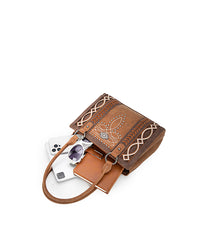 Montana West Southwestern Diamond Cross-Stitch Concealed Carry Tote Bag