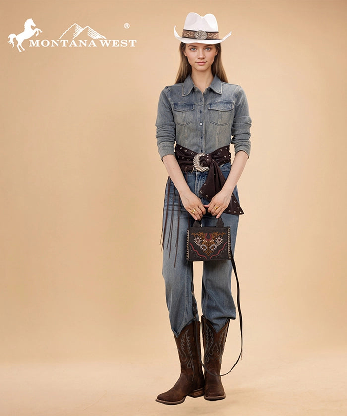 Montana West embroidered crossbody bag