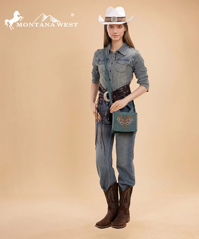 Montana West embroidered crossbody bag
