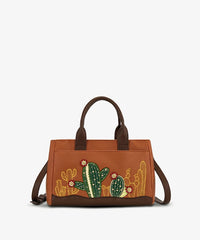 Montana West Cactus Embroidered Top Handle Tote in BR