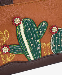 Montana West Cactus Embroidered Top Handle Tote in BR