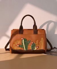 Montana West Cactus Embroidered Top Handle Tote in BR