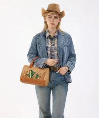 Montana West Cactus Embroidered Top Handle Tote in TN